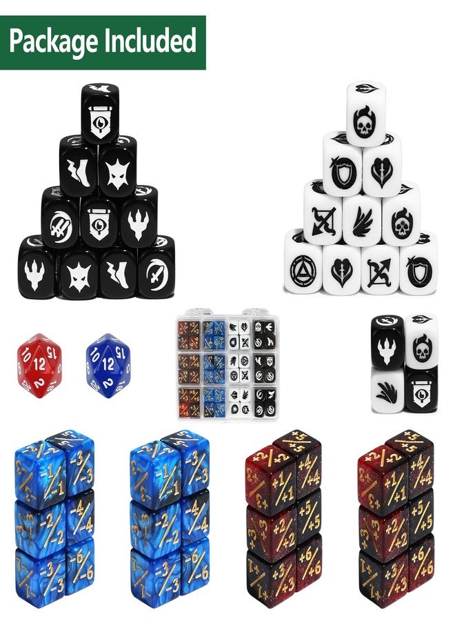 FourDragons 50 Pieces 12mm MTG Dice Counters Icon Abilities Keywords Tokens, Mini Dice CCG Creature Stats Buff Tokens for Magic The gatering, Compatible with MTG TCG Magic Card Games Accessories - Image 3